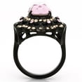 thumbnail image 2 of IP Black(Ion Plating) Stainless Steel Ring with Top Grade Crystal in Light Rose for Women Light Rose Stone Color Style TK1154 Size 8, 2 of 3