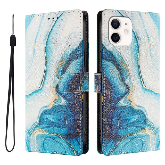 FOXDOCK Funda Tipo Cartera para iPhone 12 Mini con Soporte y Correa – Diseño de Patrones Lindos