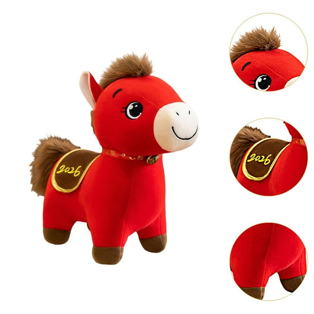 figatia Horse Plush Toy Adorable 2026 Horse Year Zodiac Mascot for