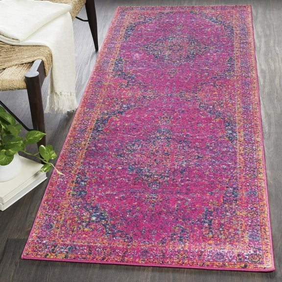Livabliss Area Rugs for Living Room, 3x7 Harput Traditional Pink Runner Rug, Bedroom Dining Room Home Decor Stain Resistant Carpet (2'7" x 7'3" Runner)