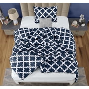 Twin Comforter Set 2 Piece Navy by Utopia Bedding, Printed Comforters Twin Size, Bedding Comforters Sets, Down Alternative Soft Bed Set, 1 Comforter (64 x 88 inches) 1 Pillow Shams (20 x 26 inches)
