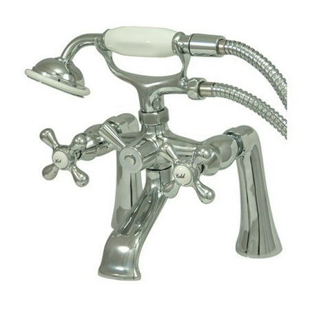 UPC 663370066283 product image for Elements of Design Double Handle Deck Mount Tub Only Faucet with Handshower | upcitemdb.com