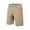 #Khaki, variant on DPTALR Men's Summer Solid Color Cargo Shorts Zipper Pockets Elastic Waist Comfortable Casual,Gray,Big and Tall Men L