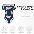 thumbnail image 4 of Kdxio Pig 1 for Women's Short-Sleeved Onesie Stylish Round Neck Pajamas Bodysuit Jumpsuit Nightwear-XX-Large, 4 of 7