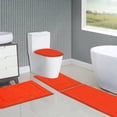 thumbnail image 4 of Ileading Bathroom Rugs Set of 4 Soft Bath Mats with Toilet Lid Cover Washable Microfiber Bathroom Mats, Orange, 4 of 13