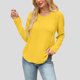 thumbnail image 2 of Camisas para mujer,Sudadera con capucha y cuello en V para mujer, jersey con bolsillo con cordón, top informal de poliéster de manga larga, sopatenor, 2 of 9