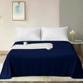 thumbnail image 6 of Flxxie 1800 Count Soft Brushed Microfiber Flat Sheet, Shrinkage, Fade Resistant Bedding Top Sheet, Easy Care, Navy Blue, Twin, 66"x96" with 4" hem, 6 of 6