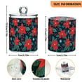 thumbnail image 5 of Yayeee 2 Pack Qtip Holder Bathroom Cotton Swab Canister with Lid Clear Dispenser Set, Red Christmas Leaves, 5 of 6