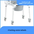 thumbnail image 6 of Medline Aluminum Drop-Arm Bathroom Chair Commode with 4 Locking Casters, 300 lbs. capacity, 6 of 6