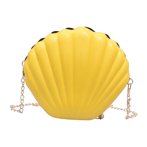 Bolso de hombro con forma de concha para mujer jinwen Monedero novedoso amarillo