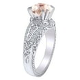 thumbnail image 2 of AFFY 2.15 Carat Round Simulated Morganite & Natural Diamond Vintage Style Engagement Ring 14K Solid White Gold Ring Size-6, 2 of 2