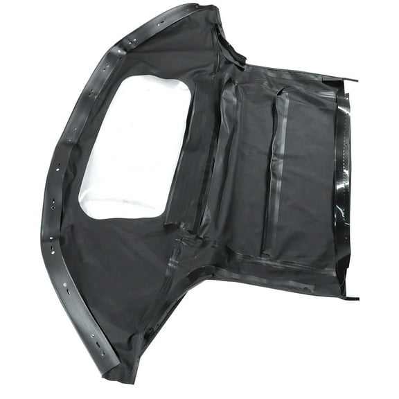 Genrics Soft Top Convertible Replacement for 1990-2005 Miata Twill Vinyl with Plastic Windows Black One-Piece
