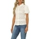 thumbnail image 4 of INSPIRAR CHIC Blusas de Encaje de Manga Corta con Botones XS Beige, 4 of 6