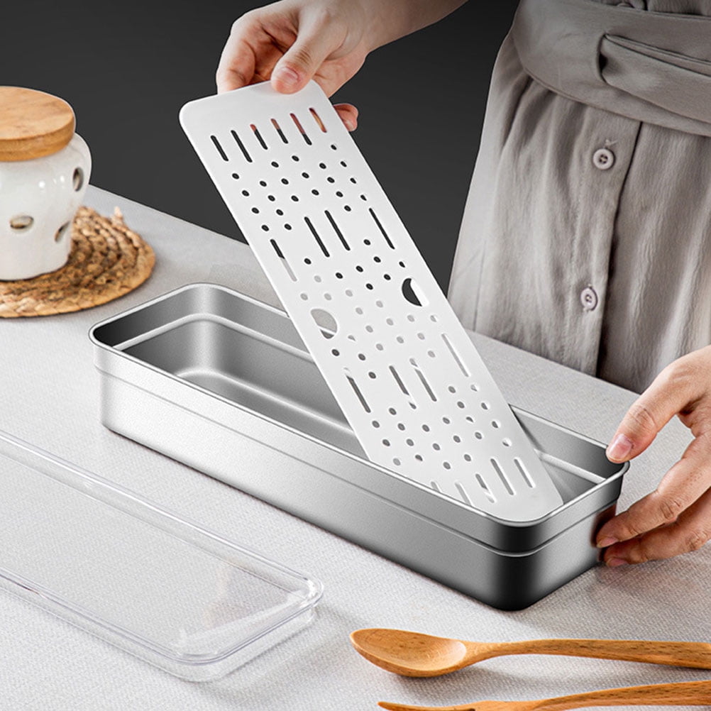 FRCOLOR  Cutlery Drawer Organizer Stainless Steel Utensil Holder Silver