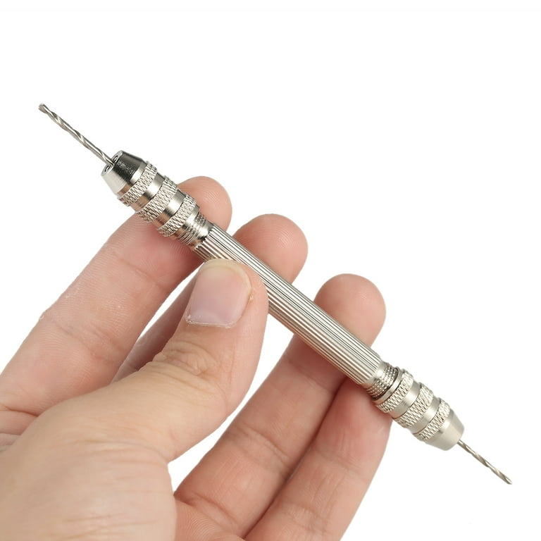 Anself Professional Mini Hand Drill Set with 10pcs High-speed Steel Drill  Bit Set Drill Bit Holder Double Chuck Hand Drill Little Pin Vise