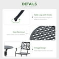 thumbnail image 4 of Outsunny 33" Patio Dining Table Round Cast Aluminium Outdoor Bistro Table with Umbrella Hole - Black, 4 of 9