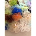 thumbnail image 2 of Charmed Handmade 1" 5 Petals Organza Flower with rhinestone in the middle 100 counts, 2 of 5