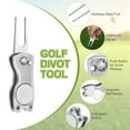 thumbnail image 3 of Uxcell Golf Divot Repair Tool Foldable Metal Golf Green Divot Tool with Magnetic Ball Marker Silver, 3 of 7