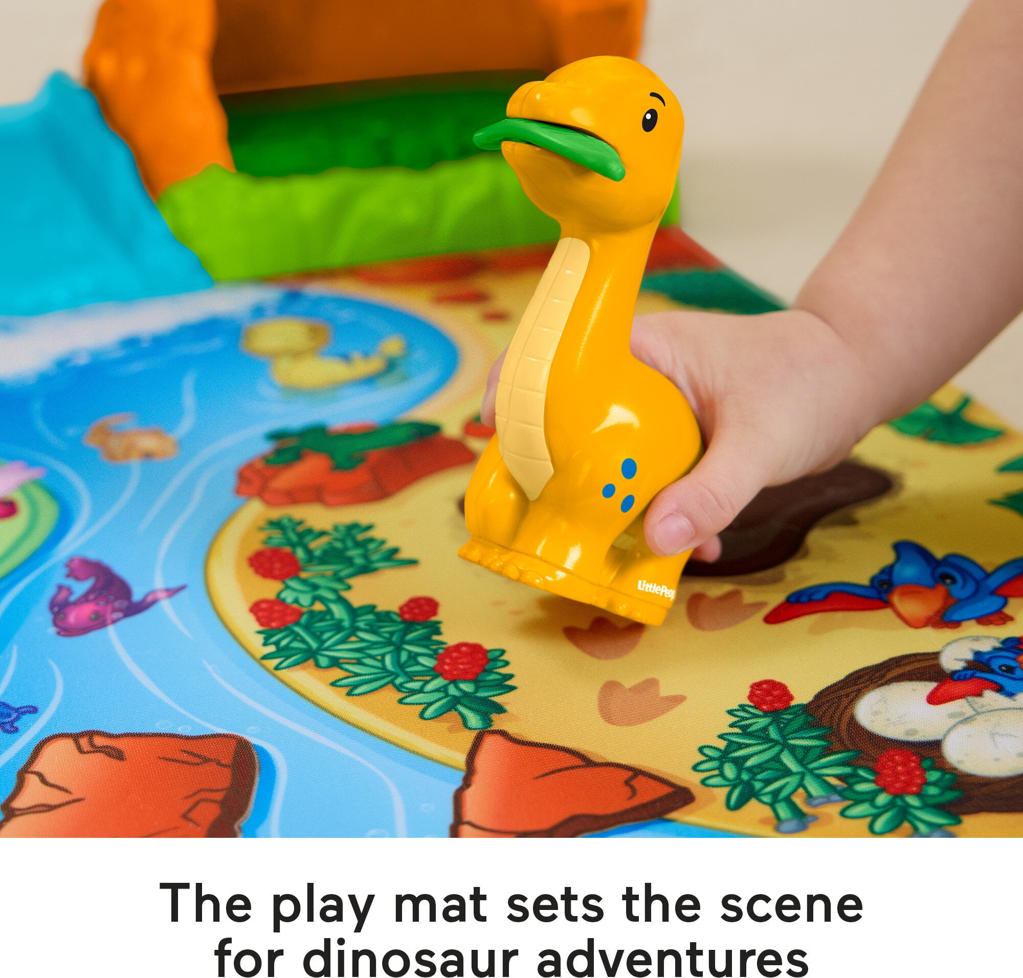FisherPrice Little People Dinosaur Village & Play Mat Toddler Playset, 3 Toy Figures  (图5)