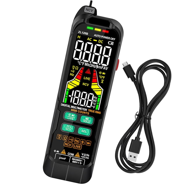 Multímetro Digital Digital Profesional Medidor de Probador Profesional de Corriente VoltaJe Continuo Multimetro Verdadero RMS Capacitancia Temporal