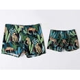 thumbnail image 2 of Styles I Love Father and Son Tropical Leaves Cheetah Swim Shorts Bathing Suit Beach Pool Swim Trunks (Dad, XL), 2 of 4