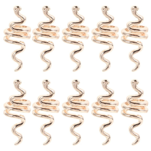 LOLIPPYY 10pcs Golden Vintage Braided Hair Clips and Cuffs for Dreadlocks and Updos Alloy Hair Accessories