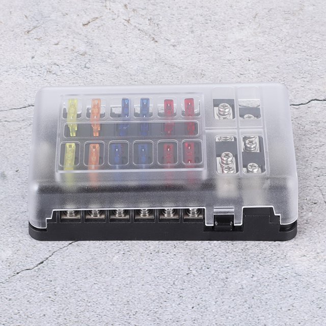 LAFGUR Fuse Box Holder 12 Way Blade W/LED Light Waterproof Block Universal For Automotive Marine Yacht Auto Fuse Set