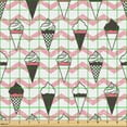 thumbnail image 2 of Ambesonne Ice Cream Fabric by the Yard Upholstery, Summer Desserts Zigzags, 3 Yards, Pale Pink and Dark Grey, 2 of 5