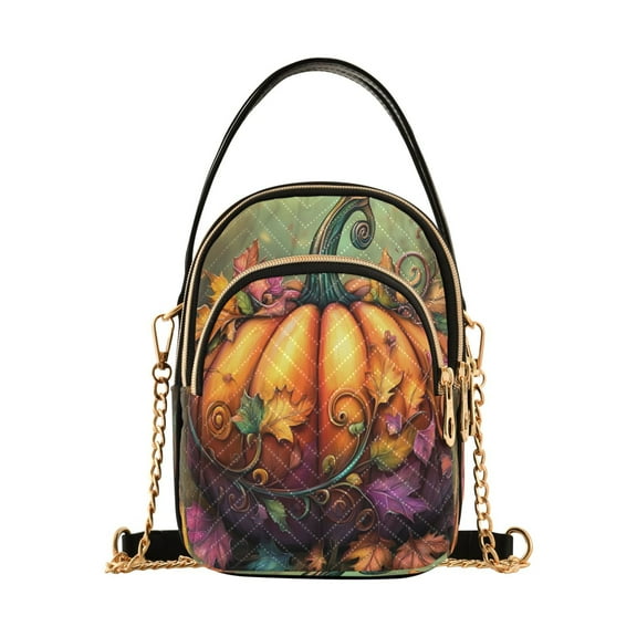 YAZAOO Cross Body Fashion Shoulder Waist Purse Bags Fall Pumpkin Pocket Handbags