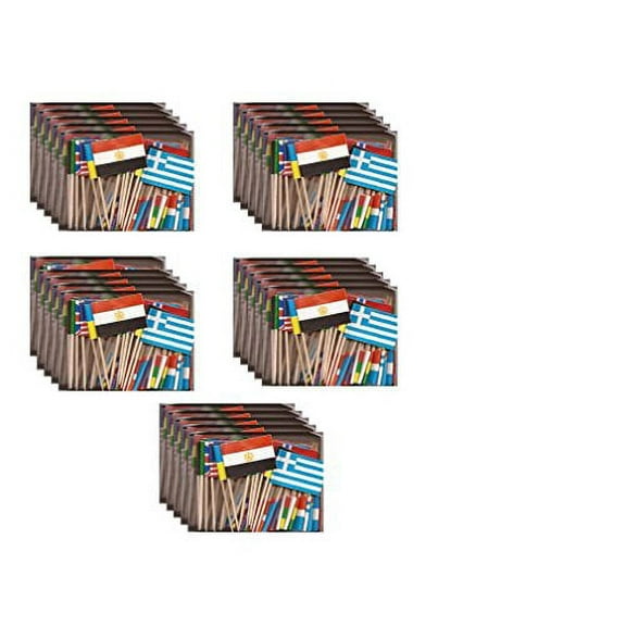 25 Box Wholesale Lot of Assorted World Toothpick Flags, 2500 Small Mini World Flag Cupcake Toothpicks or Cocktail Picks