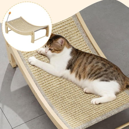 EHJRE Cat Lounge Chair Scratching Board Sofa Lounger Pad Scratch Resistant Wood Sisal Structure Multi Use Claw Training Toy Rest Couch Suitable for Apartmen 63x33x20cm