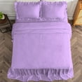 thumbnail image 4 of 4 Piece Long Ruffle Sheet Set, 20" Inch Long Ruffle On Corner Of The Flat Sheet, 18 Inch Deep Pocket, 100% Egyptian Cotton, 800 TC, Queen Size, Solid Lilac, 4 of 9