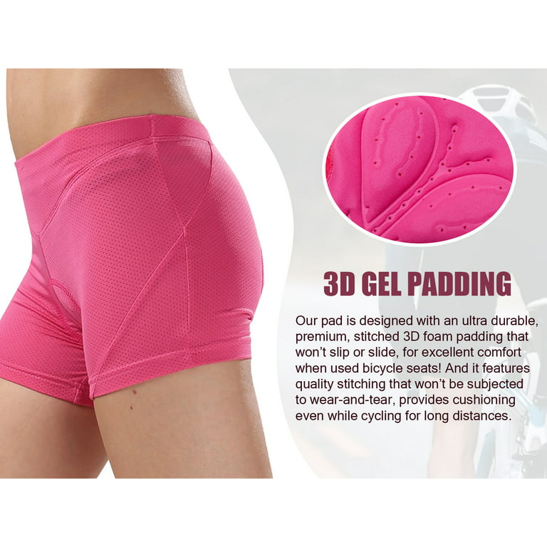 Sponeed Cycling Underwear Shorts for Women 4D Gel Padded Bike Bicycle  Undershorts Pink S
