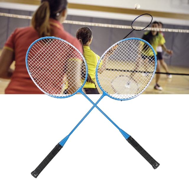Sports Badminton Racket, Offensive Comfortable Grip High Hardness Robust Badminton Racket Set with Storage Bag for Outdoor Red,Blue