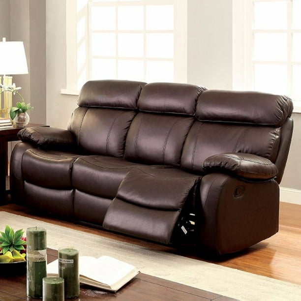 Top Grain Leather Recliner Sofa, Brown