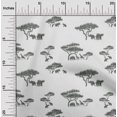 thumbnail image 1 of oneOone Cotton Cambric Fabric Tree & Animals Ikat Printed Craft Fabric BTY 56 Inch Wide, 1 of 4