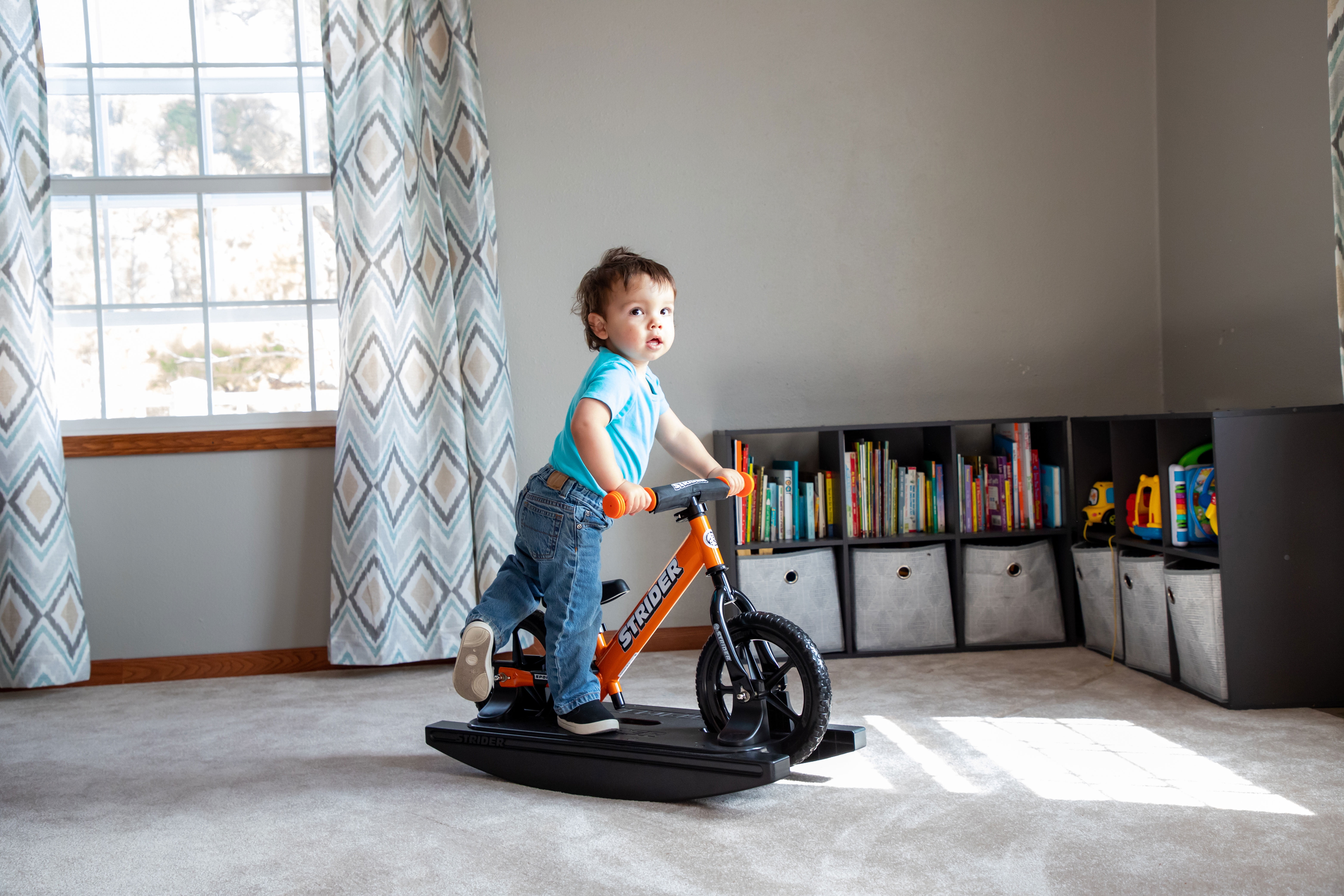 Strider - 12 Sport 2-in-1 Rocking Bike for Toddlers, Ages 6 Months - 4 Years - Orange