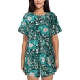 thumbnail image 1 of Fotbe Lephants in the Jungle Conjunto de Pijama Estampado para Mujer, 2 Piezas, Ropa de Dormir con Camiseta de Manga Corta y Shorts Suaves-4X-Large, 1 of 6