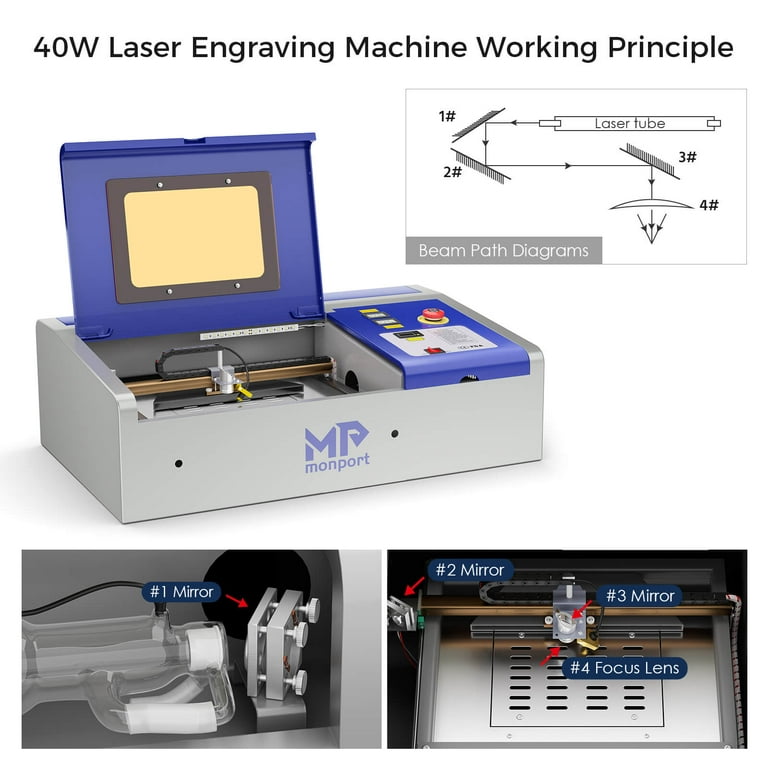 VEVOR Vevor 40W Laser Engraver CO2 Laser Cutter Machine USB Laser Engraving  Machine Laser Cutting Machine LCD display with USB Port