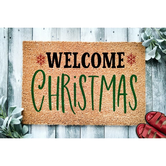 Welcome Christmas Door Mat | Snowflake Christmas Doormat | Winter Decoration | Welcome Mat | Holiday Doormat | Winter Decor | Christmas Gift