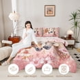 thumbnail image 3 of Erosebridal Farm Horse Twin Comforter Sets, Pink Flower Butterfly Bedding Set for Girls, 3 of 6