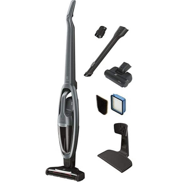 Aspiradora inalámbrica 2 en 1 Electrolux WellQ7 Pet con boquilla motorizada PetPro+ para eliminar fácilmente el pelo de las mascotas, 50 minutos de autonomía, 2 modos de potencia, color gris pizarra