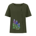 thumbnail image 2 of HAOTAGS Women Blouse Casual Tunic,Short Sleeve Tie Waist Button Front Breathable Tops Army Green L, 2 of 2