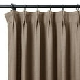 thumbnail image 3 of TWOPAGES 52 W X 72 L Inch Drape Pinch Pleat Header Curtain Room Darkening Linen Window Treatment Drapery for Living Room, 1 Panel, Rust Brown, 3 of 6