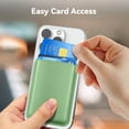 thumbnail image 4 of Stronger Magnetic RFID Leather Mag Safe Card Holder for iPhone 15 Series, Light Green, 4 of 4