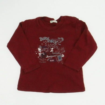 

Pre-owned Benetton Boys Maroon Long Sleeve Shirt size: 6-9 Months