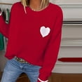 thumbnail image 4 of 2026 Valentine Shirt for Womens Long Sleeve Love Heart Graphic Cute Pullover Sweatshirts Valentines Day Outfit, 4 of 8