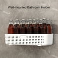 thumbnail image 4 of Estante de ducha para baño, cesta con ganchos para colgar champú y acondicionador, fácil instalación, soporte de baño de pared., 4 of 8