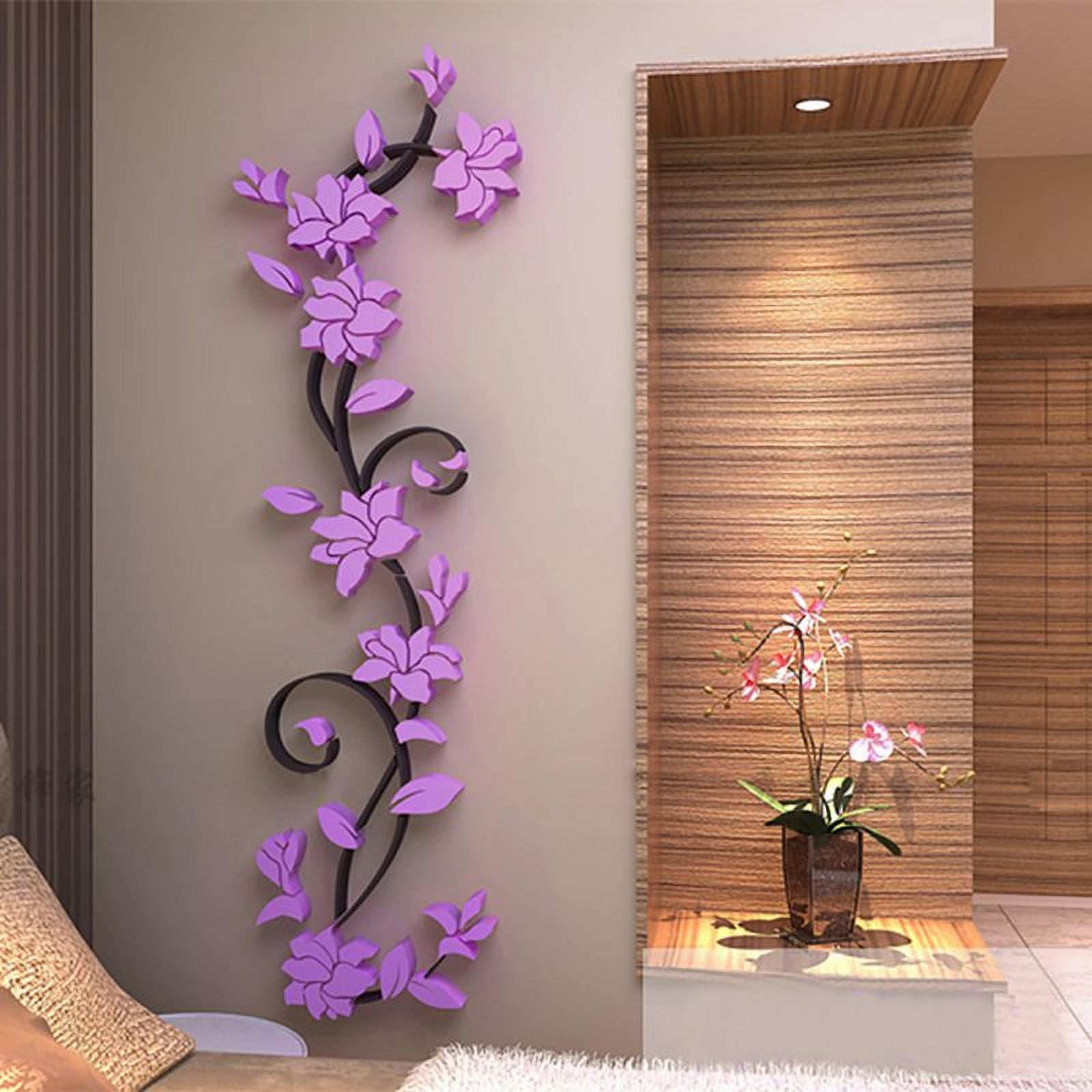 3D Mirror Floral Wall Sticker Room Decal Mural Art DIY Home Decor Removable LD 