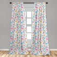 thumbnail image 5 of Ambesonne Birthday Curtains, Doodle, Pair of 28"x84", Multicolor, 5 of 5